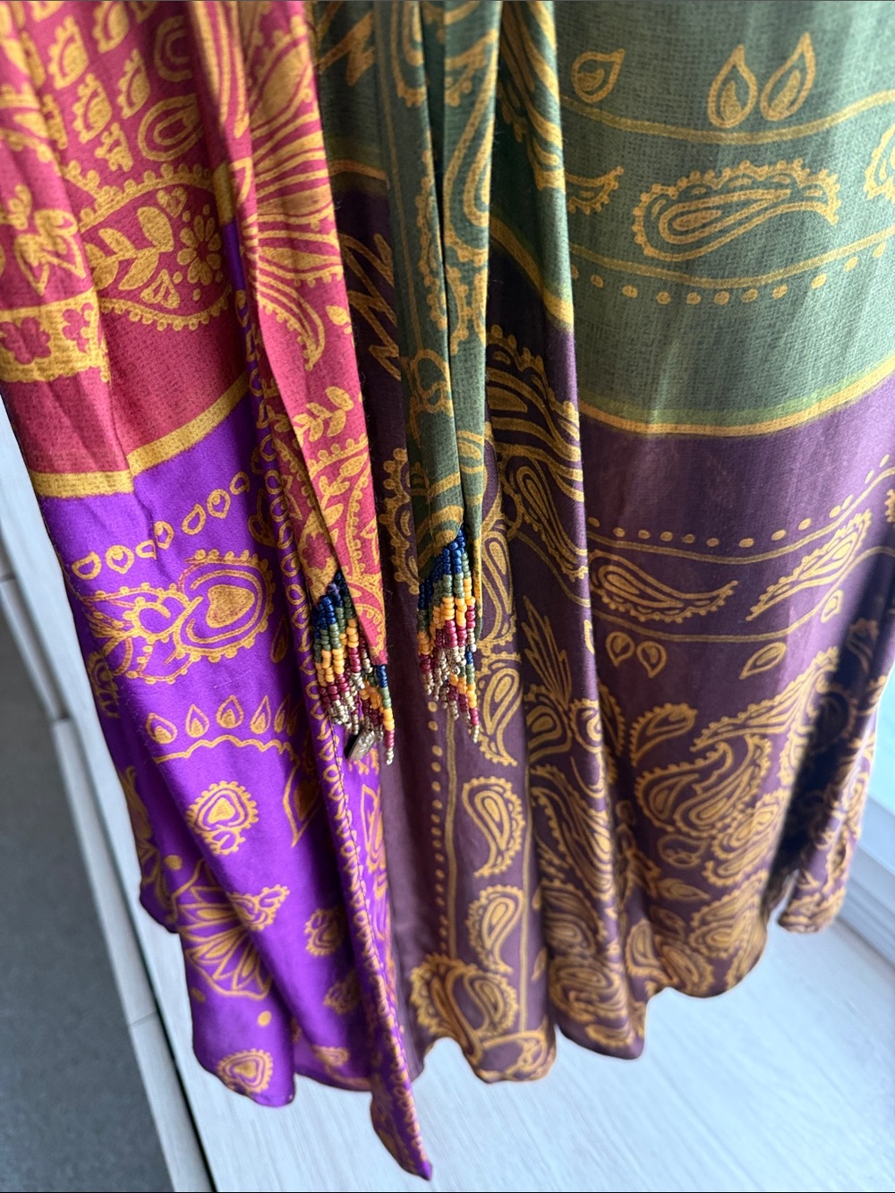 FARM Rio Multicolor Bandana-Print Midi Skirt — Purple, Red, Olive, Brown - Picture 5 of 6